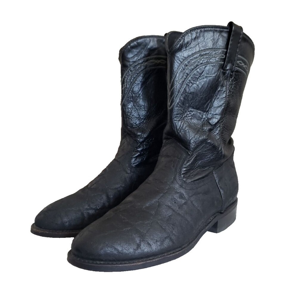 Dan Post Men's Size 10.5D Black Leather Milwaukee Cowboy Western Boots 549282